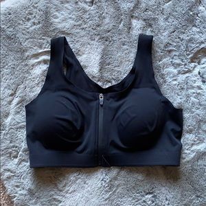 ZYIA Black Front Zipper Access Bra